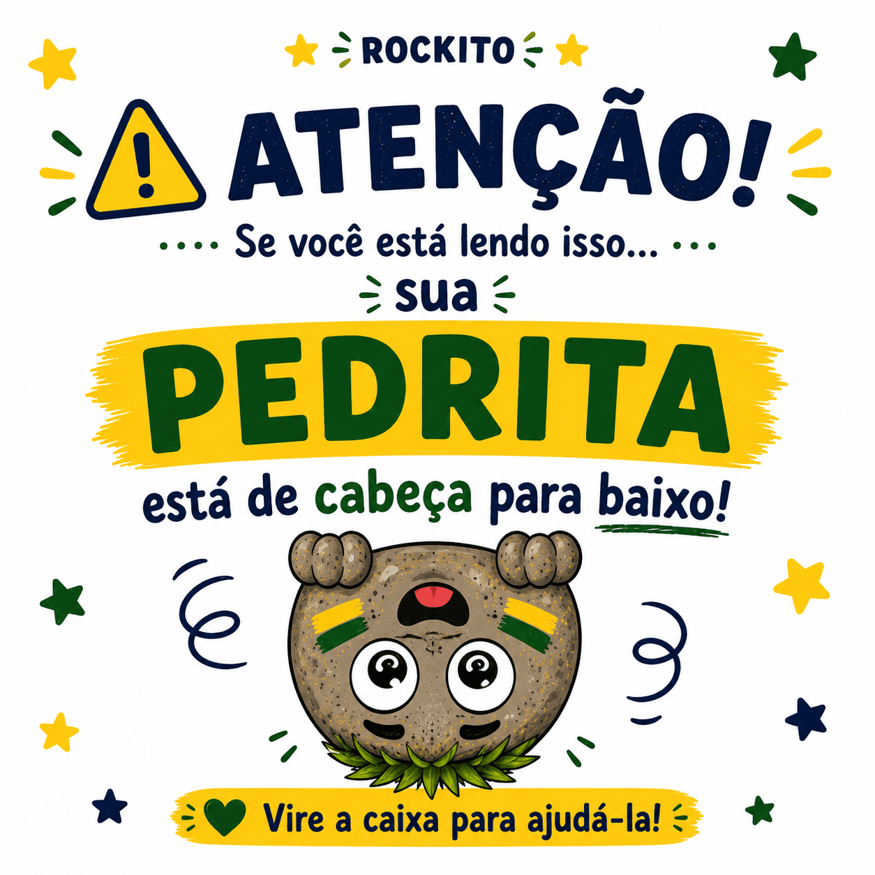 Pedrita divertida de cabeça para baixo