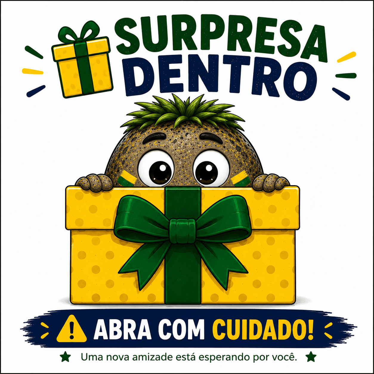 Pedrita dentro da caixa surpresa